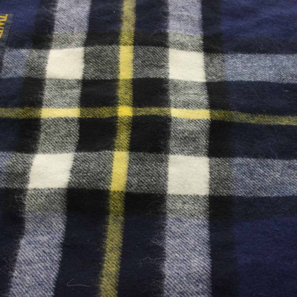ツイードミル TWEEDMILL マフラー フリンジ チェック柄 ウール 紺