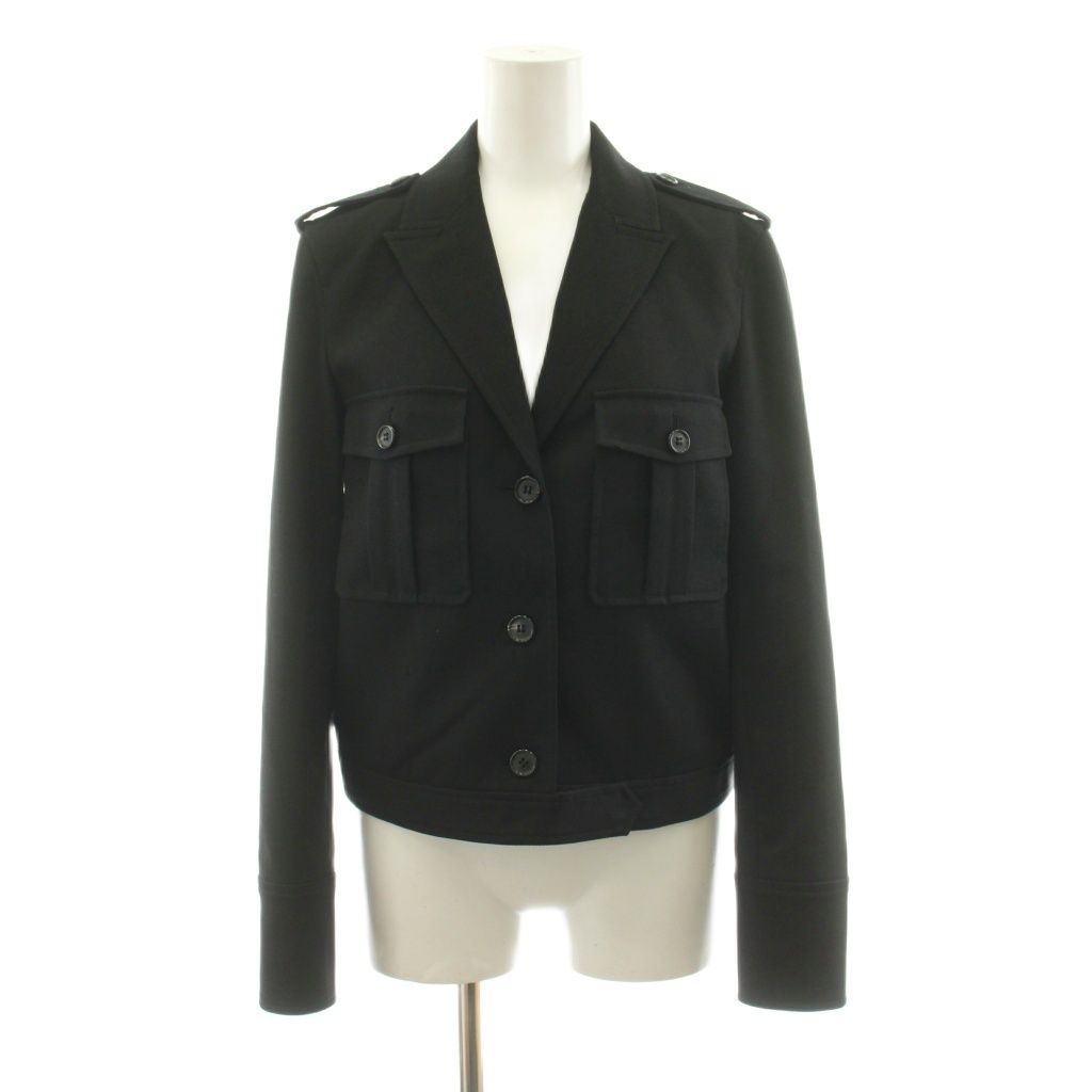 セオリー Theory 23AW TEXTURED GAB BXY MILITARY JKT ミリタリージャケット ショート丈 ウール 0 黒 ブラック 01-3404102 /KU