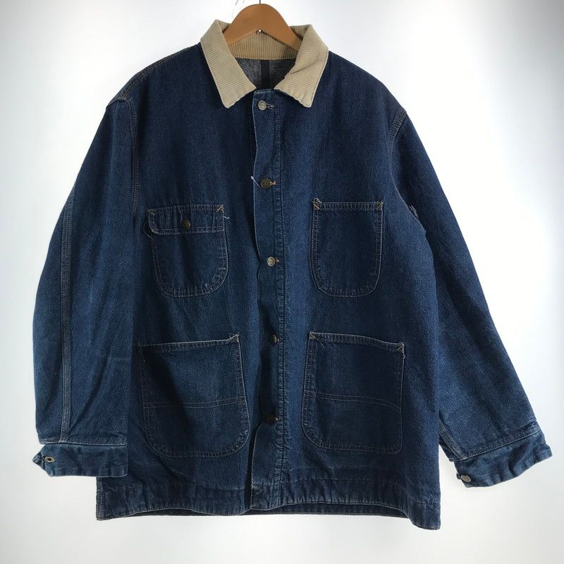 【中古品】 SEARS FIELDMASTER シアーズ フィールドマスター カバーオール DENIM メンズ SIZE:XL 襟コーデュロイ 【145-260529-io-07-fuzh】