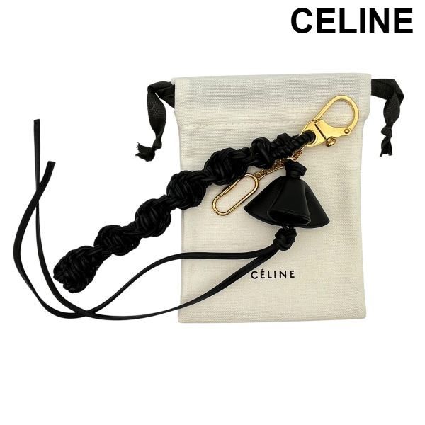 ○ セリーヌ CELINE ブレイデッドレザー バッグチャーム キーリング