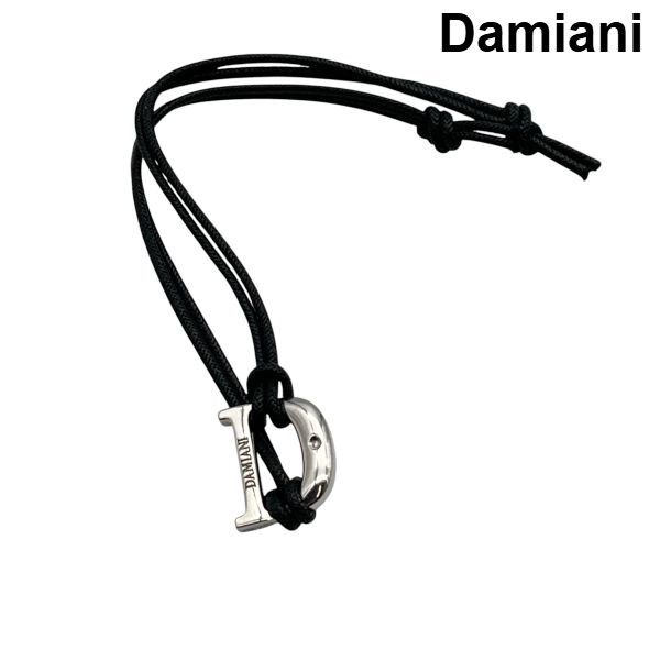 ダミアーニ Damiani コードブレスレット D 1Pダイヤモンド アクセサリー ジュエリー 黒 シルバー色 silver925 ユニセックス 6V560