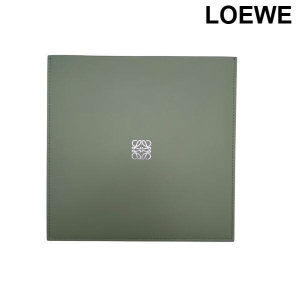 ● ロエベ LOEWE レザー バックインバッグ 雑貨 小物 アナグラム 黄緑 レザー 6V557