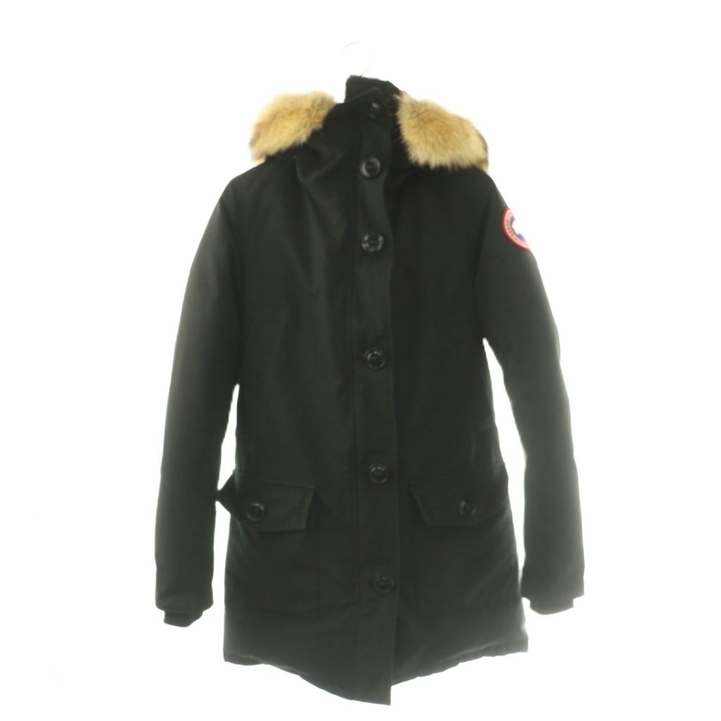 カナダグース CANADA GOOSE BRONTE PARKA ダウンコート アウター ジップアップ フード ファー XS ブラック 2603JL /DO ■OS