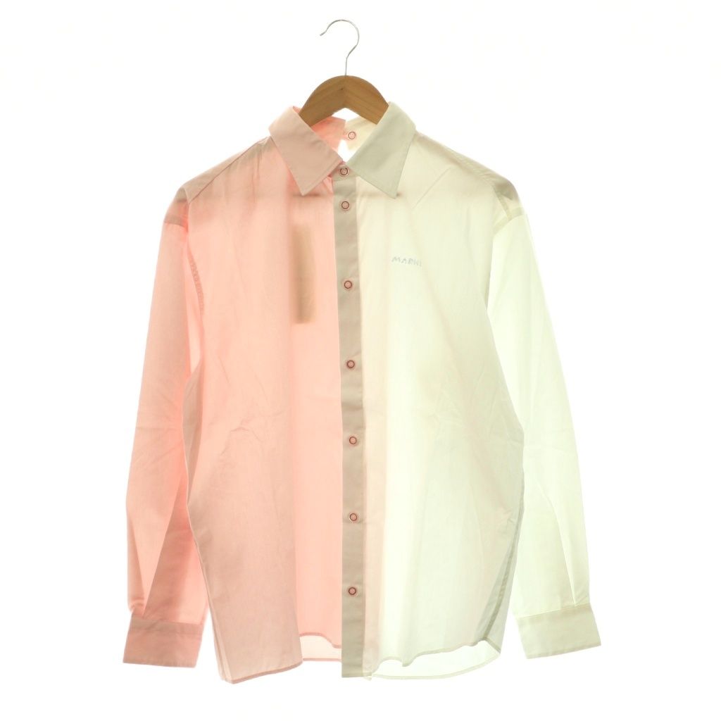 マルニ MARNI CAMA0546QX ドッキングデザインシャツ 長袖 40 ピンク