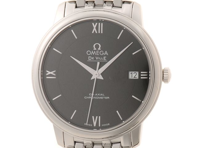 OMEGA オメガ ウォッチ デ・ビル プレステージ・コーアクシャル 時計 424.10.37.20.01.001 腕時計 ステンレス ブラック 自動巻き ブラック文字盤 メンズ【中古】436