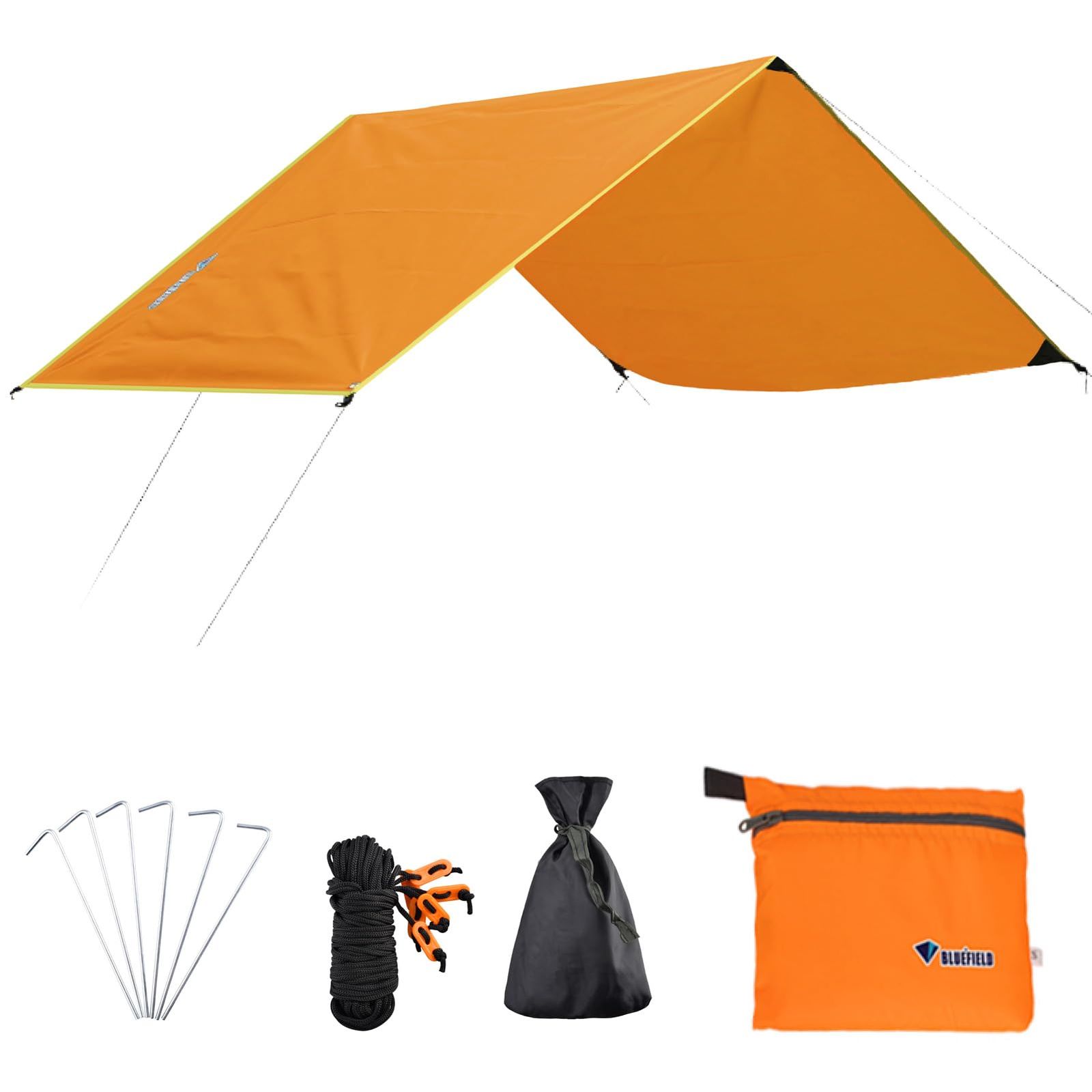 Brand New Azarxis Tent Sheet Ground Seat Leisure Tarp Tent 220 Collapsible Lightweight Waterproof Awning Compact Picnic Camping Mountaineering Storage Bag