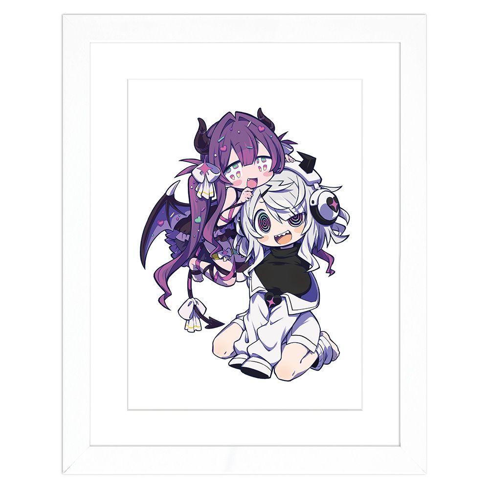 【カーテン魂】ゆんゆん電波シンドローム 描き下ろしキャラファイングラフ（Qちゃん＆ゆんゆん） A4