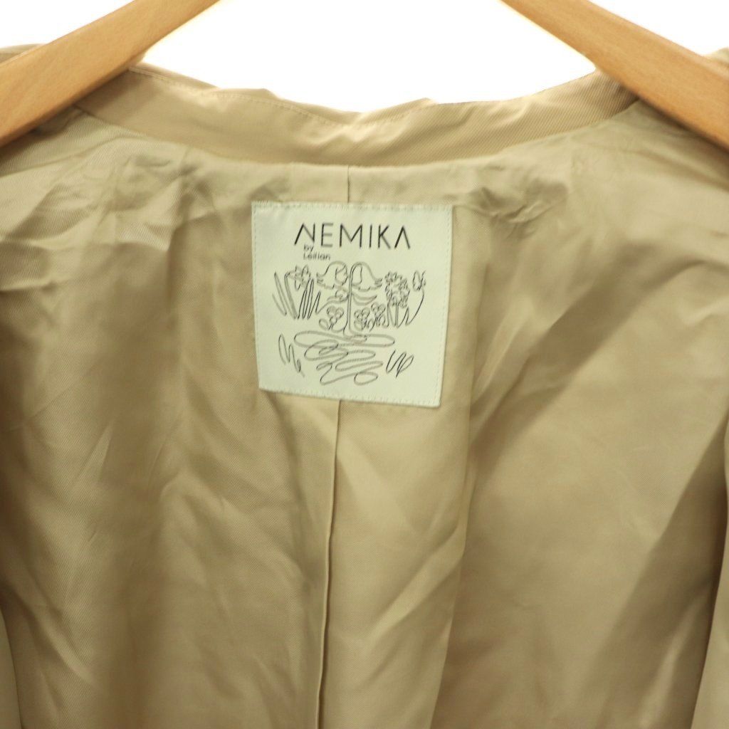 ネミカ NEMIKA バイレリアン by Leilian ドロストスプリングコート ロング 9 ベージュ /HK ■OS