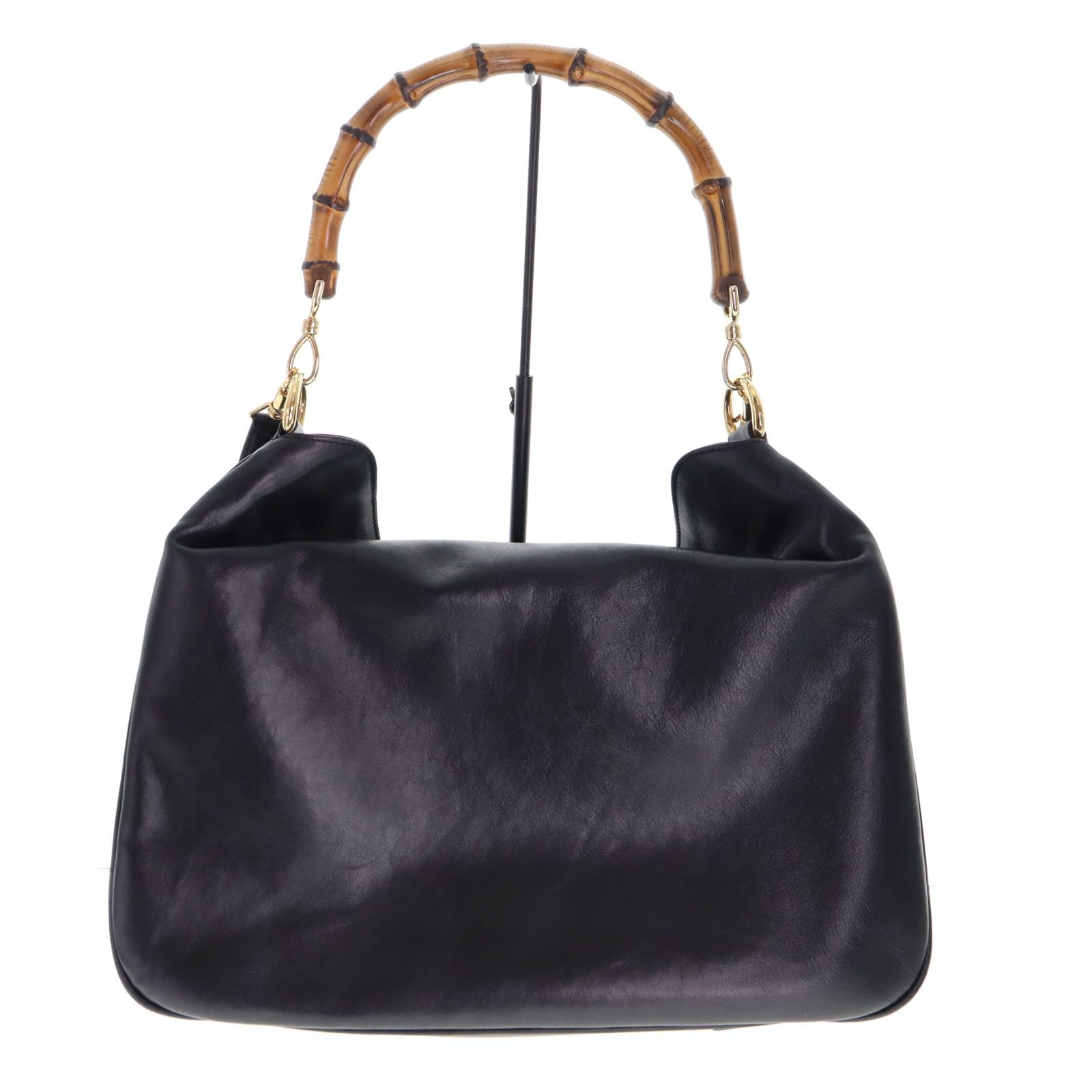 【中古】GUCCI グッチ バンブー2WAYバッグ ハンドバッグ ショルダーバッグ レディース メンズ バッグ ブラック ブランド