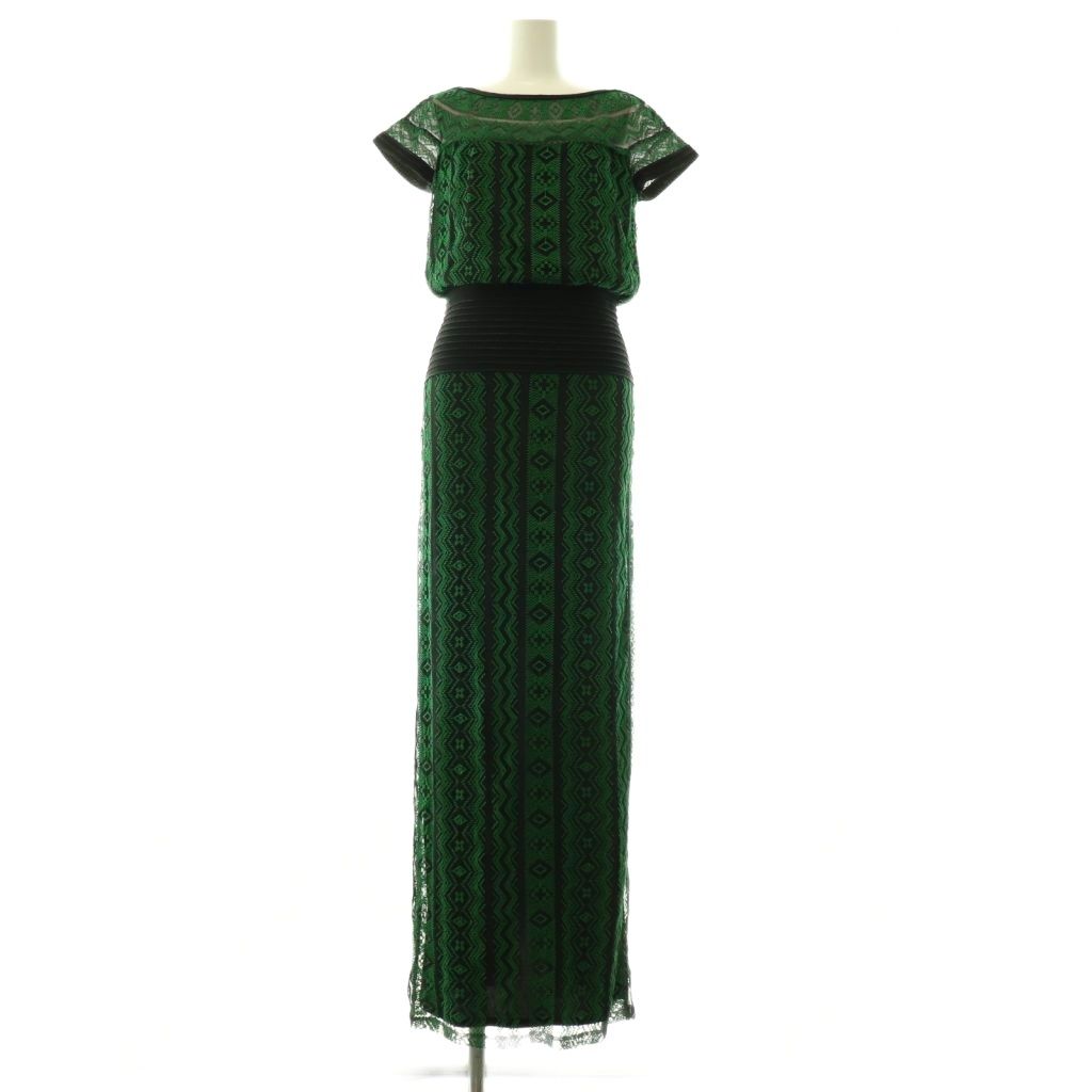#TADASHI SHOJIノースリワンピース　チュール＆レース　0 タダシショージ TADASHI SHOJI 刺繍 ワンピース チュール 0 ブラック