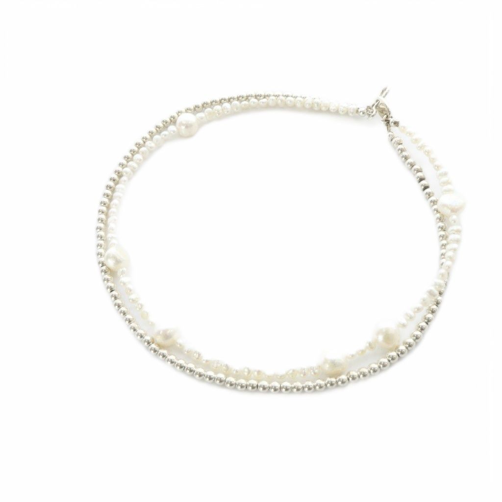 マウアジュエリー MAUA JEWELRY パール 2連ネックレス シルバー