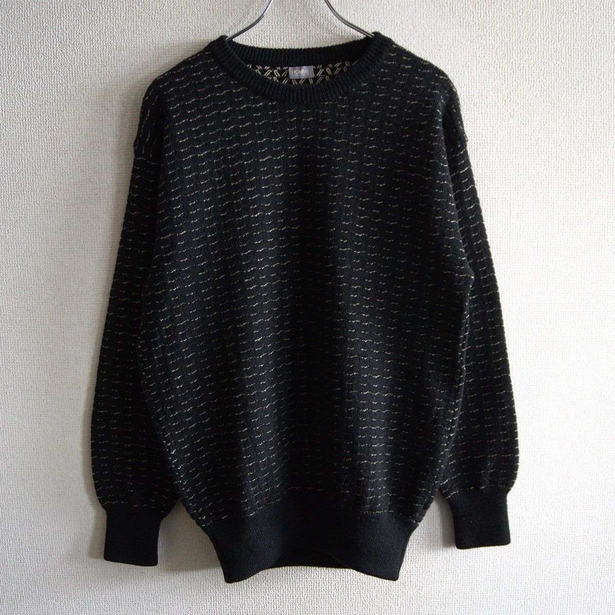 【80s/デカオム】COMME des GARCONS HOMME 【80年代 バーズアイ ニット セーター】 ネイビー ギャルソンオム s2605133