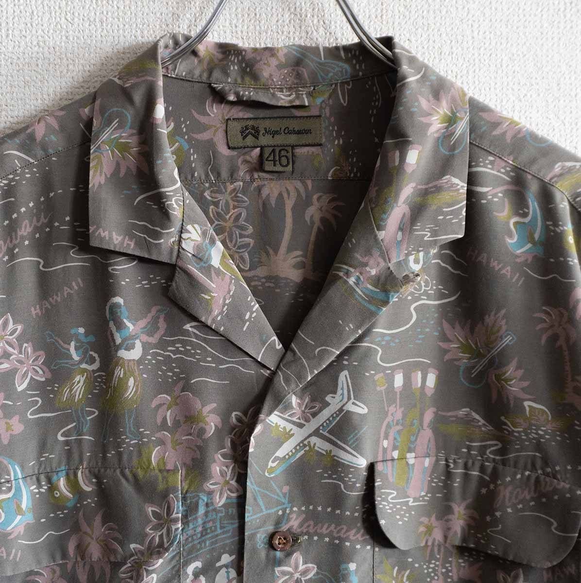 極美品】NIGEL CABOURN【ALOHA SHIRT All Over Pattern】46 レーヨン