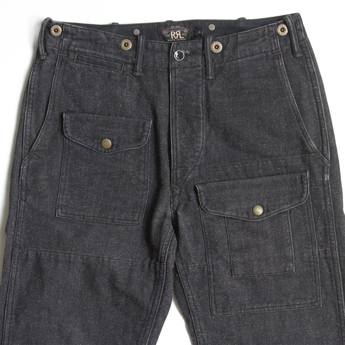 【名作】RRL【DENIM BUSH PANTS】28 サスペンダーボタン デニム ブッシュ パンツ ダブルアールエル 26050623