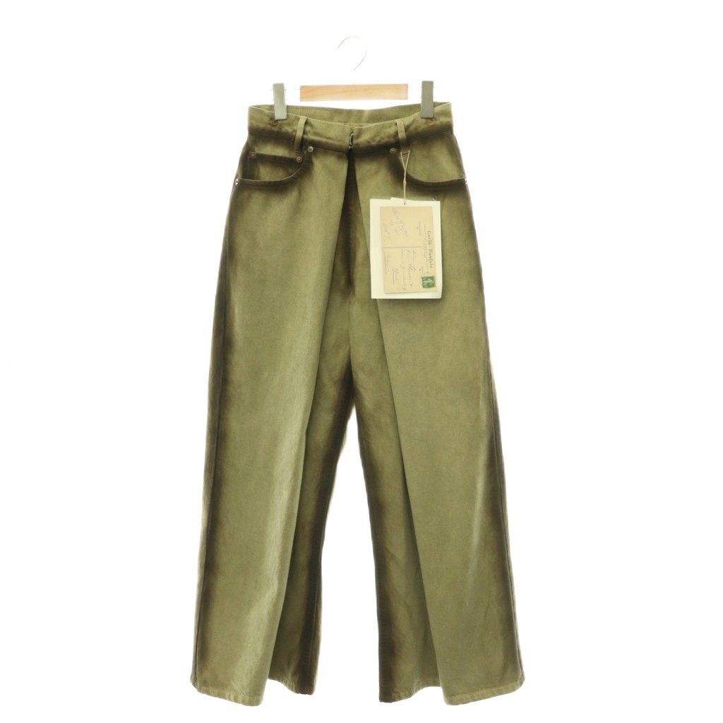 ノマット Nomat 24AW FRONT TUCKED PT デニムパンツ JOURNAL STANDARD取り扱い タック ワイド 36 カーキ /HS ■OS