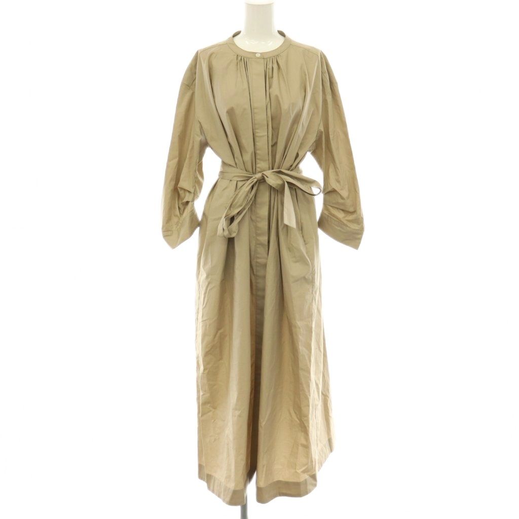セオリーリュクス theory luxe 26SS HARVON CHELSEA DRESS シャツワンピース ロング ノーカラー 長袖 38 ベージュ /SY ■OS