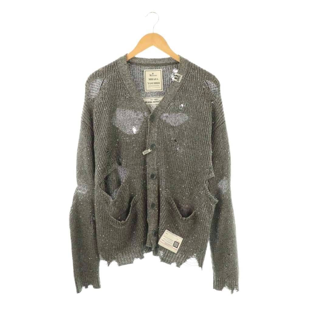 ミハラヤスヒロ MIHARA YASUHIRO メゾン Maison 25SS SPANGLE KNIT CARDIGAN カーディガン Vネック 長袖 3 グレー /BB ■OS ▲H