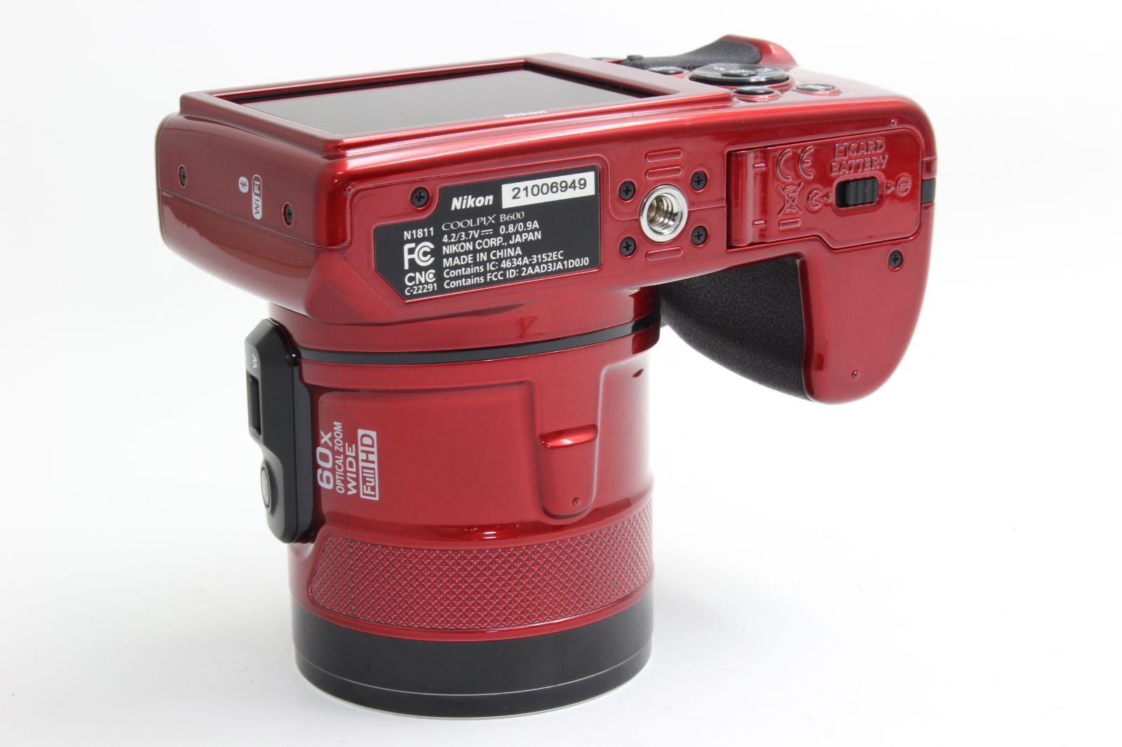 AB+ (良品) Nikon ニコン COOLPIX B600 レッド 初期不良返品無料 5-58