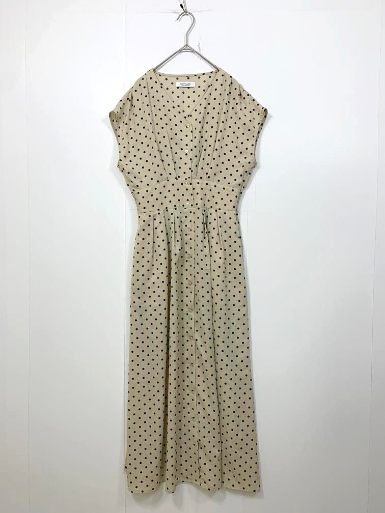 URBAN RESEARCH Sonny Label アーバンリサーチサニーレーベル ウエストマークドットプリント ワンピース sizeF/ベージュ ■◆ レディース
