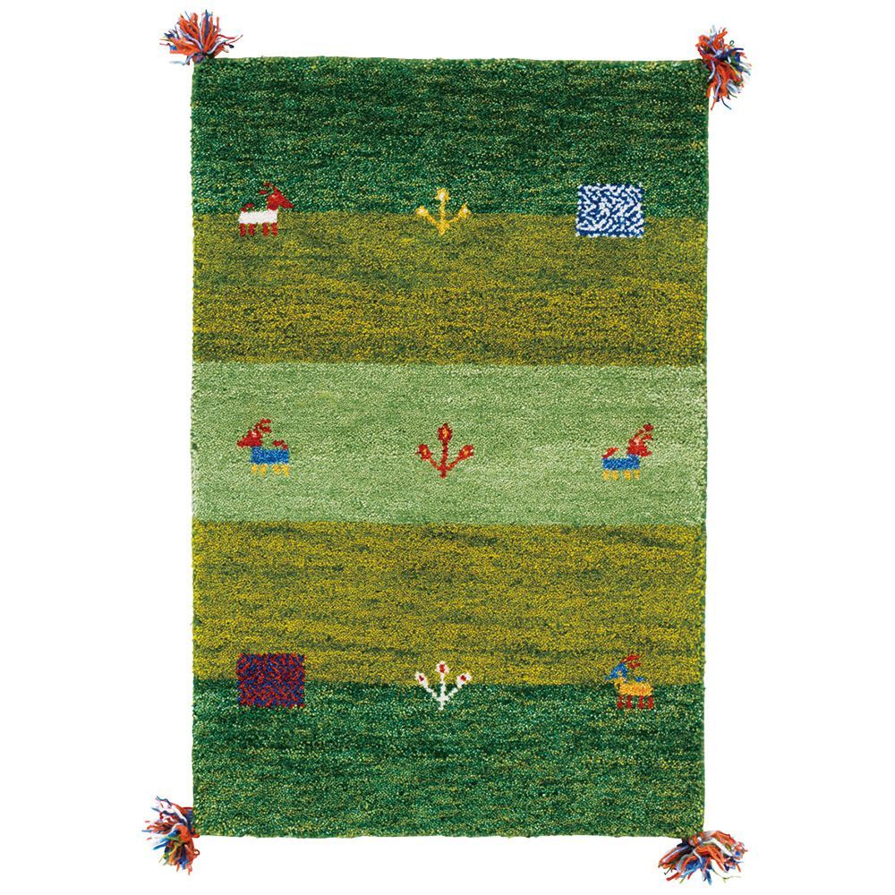 [約45×75cm] ギャッベ ラグ・マット GABBEH D15 ラグカーペット ギャベ柄 絨毯 玄関マット 8602