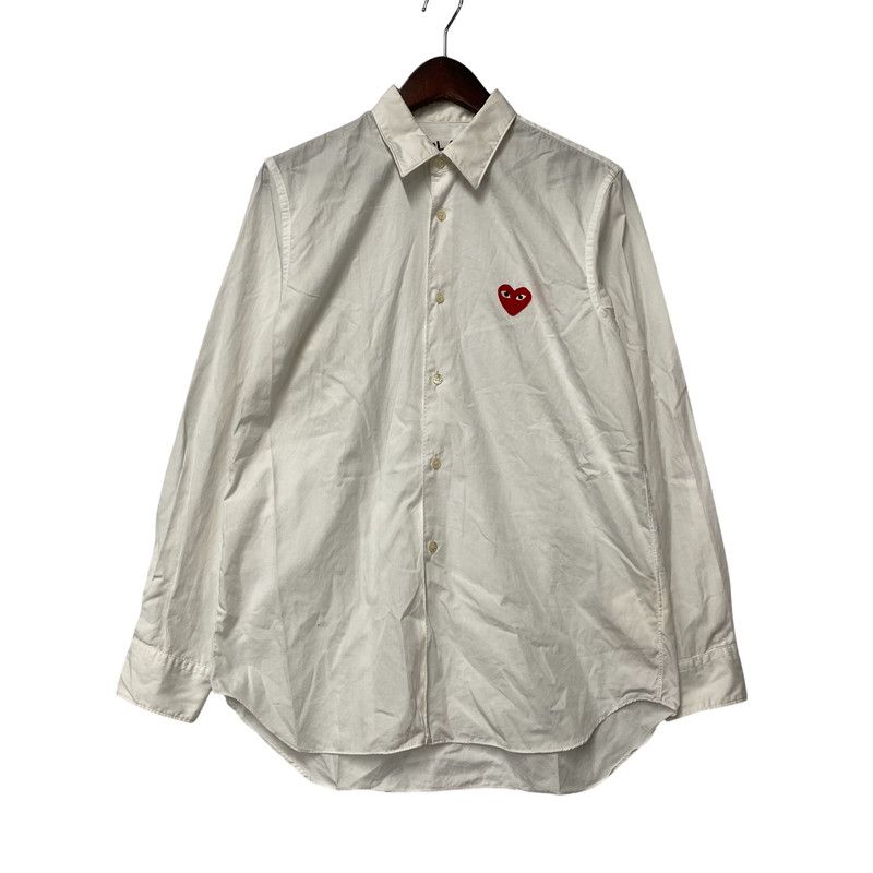 【中古品】 COMME DES GARCONS コムデギャルソン CDG PLAY AZ-B002 SHIRT RED HEART シーディージー プレイ シャツ レッド ハート トップス 長袖 【140-260529-cs-04-izu】