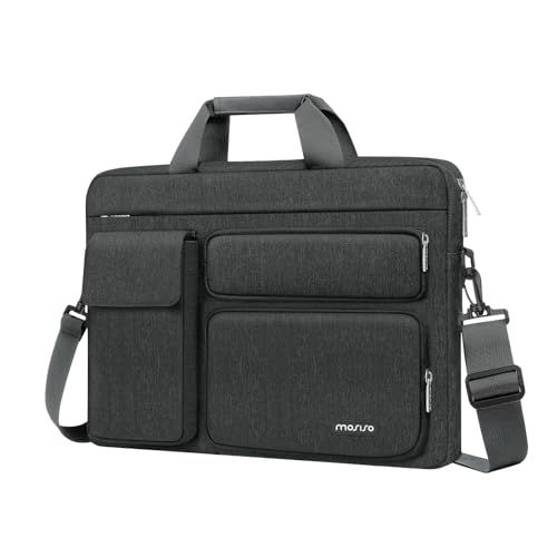 [MOSISO] ノートパソコンショルダーバッグ 16 インチ、15-15.6インチ PC用ケース 対応機種 MacBook Pro 16/HP/Dell/Lenovo ノートブック、二つ盛り上がるポケット&一つフラップポケット&一つ水平ポケ b8c33145