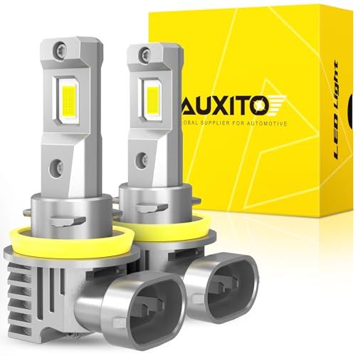 AUXITO H11 H8 H9 H16 LEDヘッドライト フォグランプ 車用 高輝度LEDチップ搭載 爆光 4倍明るさアップ 新基準車検対応 ほぼ1:1純正ハロゲンサイズ 99％車種対応 26W*2高輝度 6500K 12V車対応(ハイブ 8af31c19