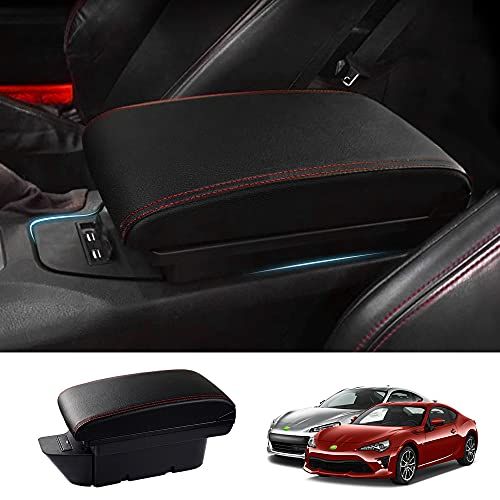 Auto Spec トヨタ 86 スバル BRZ 車用アームレスト コンソールボックス ZN6型 初代 右ハンドル専用 車内収納ボックス USB充電ポート付き 二層タイプ 多機能 大容量 車種専用設計 小物入れ 肘置き 収納アクセサリー 内装 f72d9310