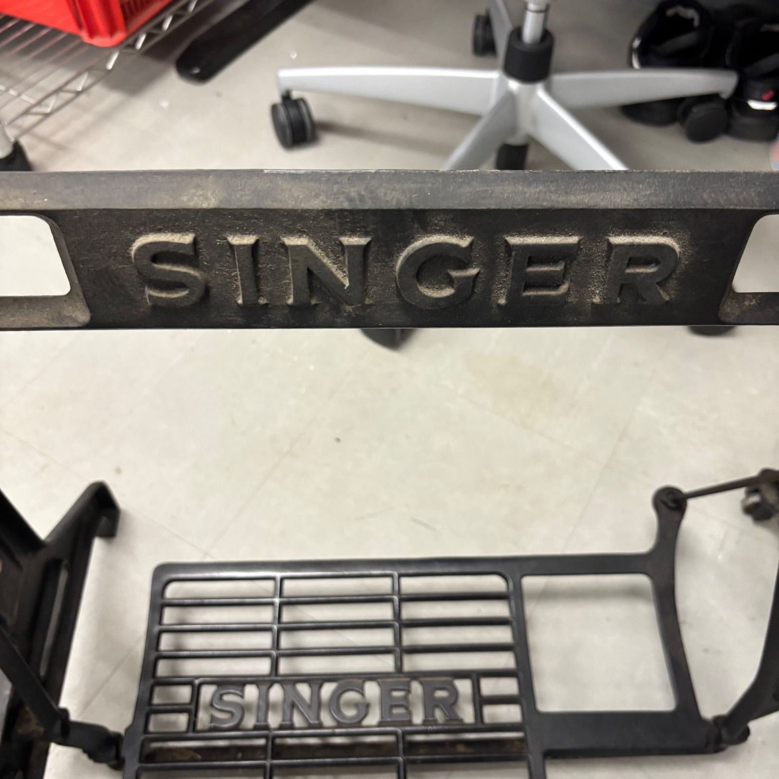 SINGER シンガー ミシン脚 アンティーク ミシン台 網目 足踏み