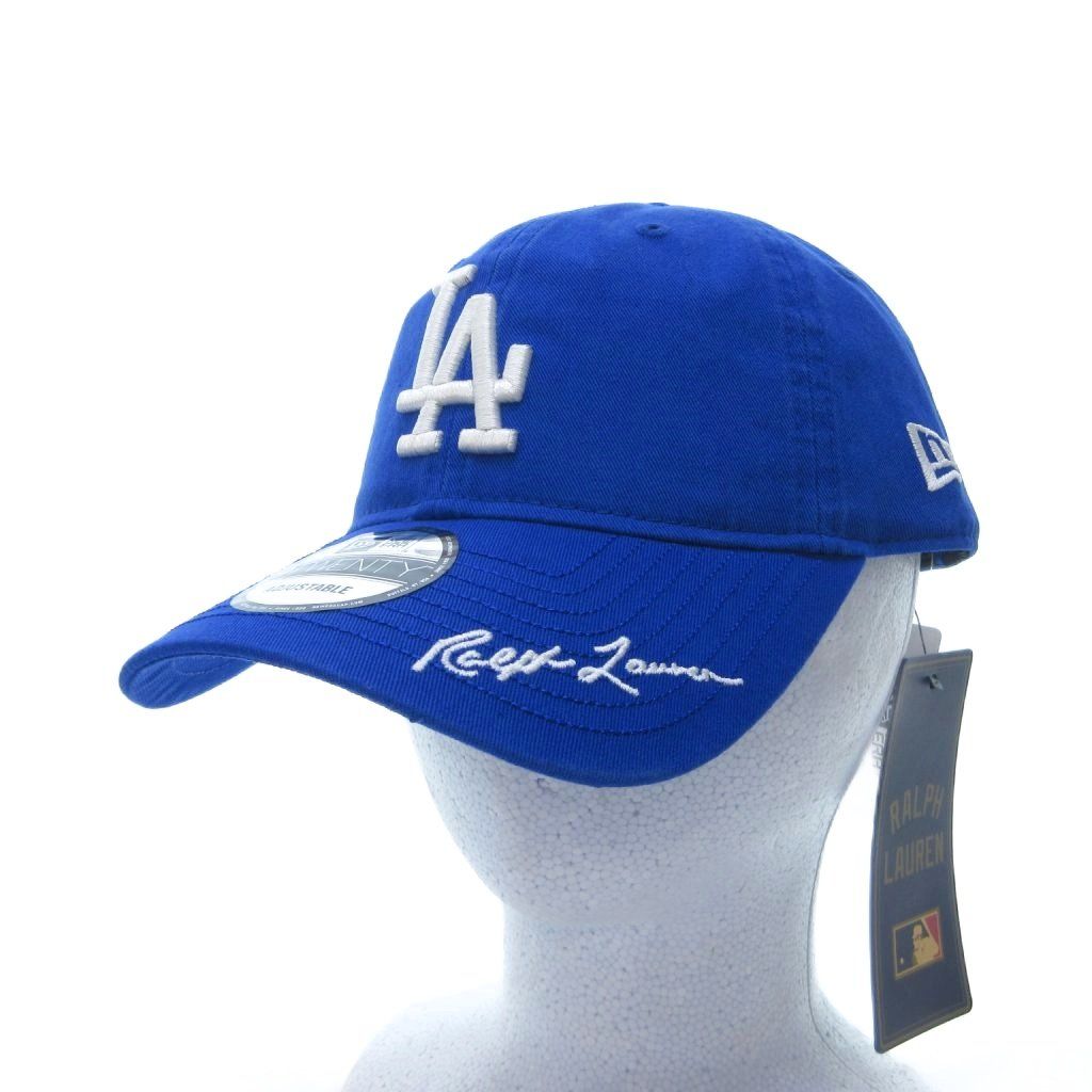 ラルフローレン RALPH LAUREN ×ニューエラ タグ付き 帽子 キャップ 9TWENTY LA DODGERS ロゴ刺繡 青 ブルー /HW