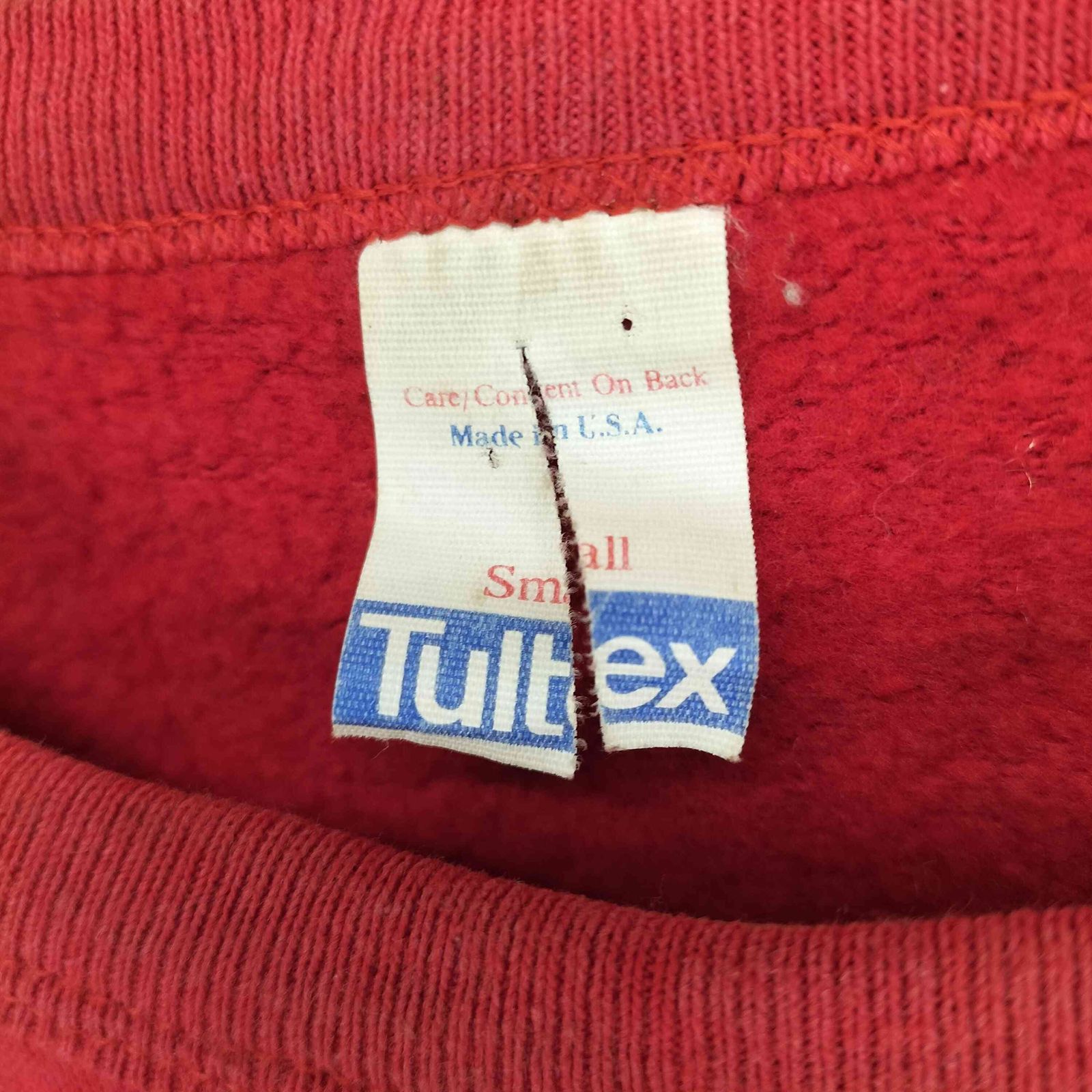 タルテックス TULTEX 80s USA製 裏起毛スノープリントクルーネック 