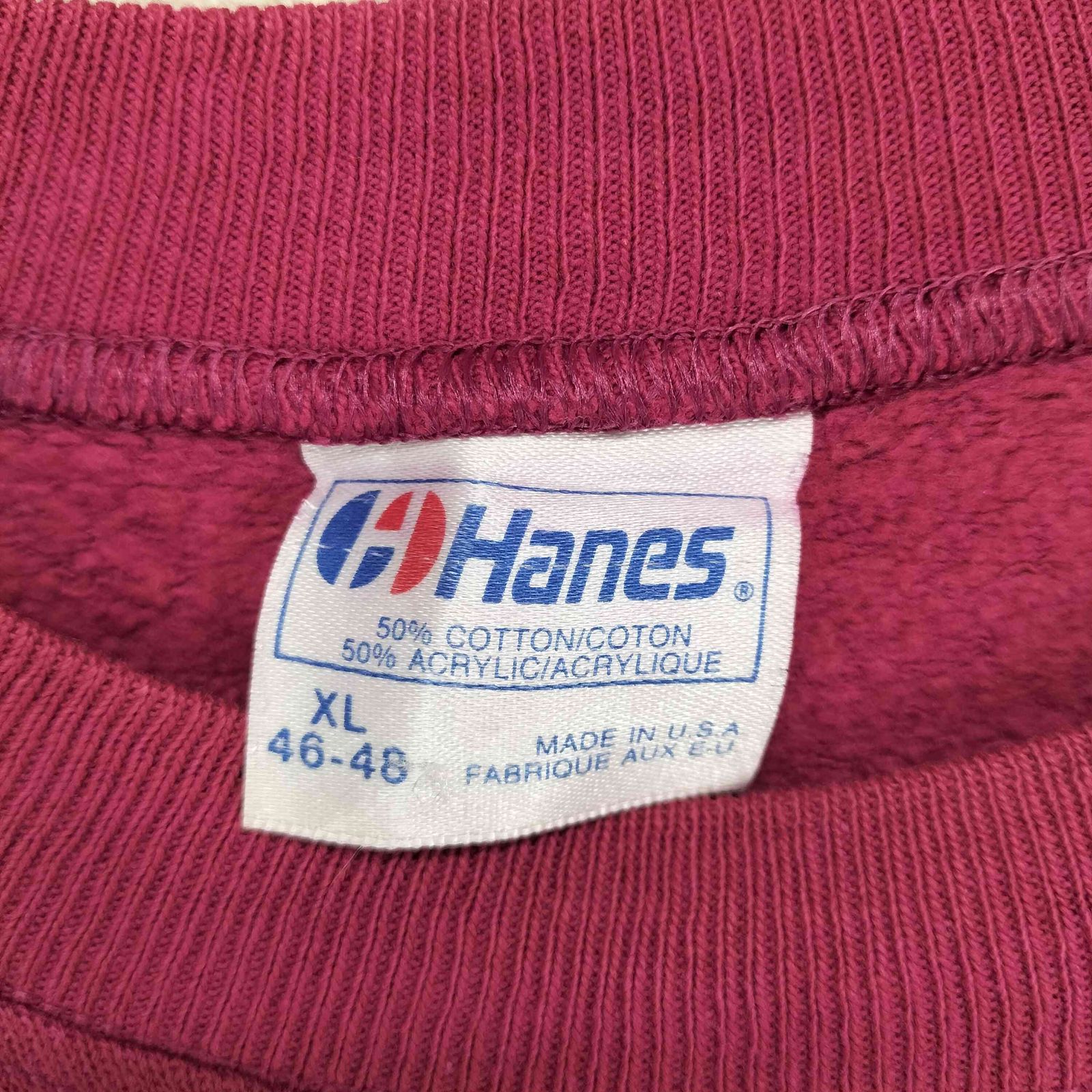 ヘインズ Hanes 80-90s USA製 フロントプリントラグランスリーブ