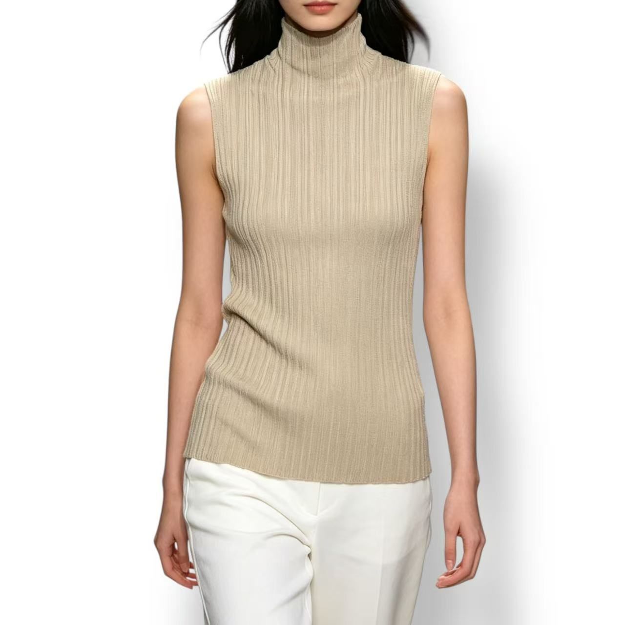 極美品 ISSEY MIYAKE イッセイミヤケ PLEATS PLEASE プリーツプリーズ カットソー ベスト アイボリー サイズ4