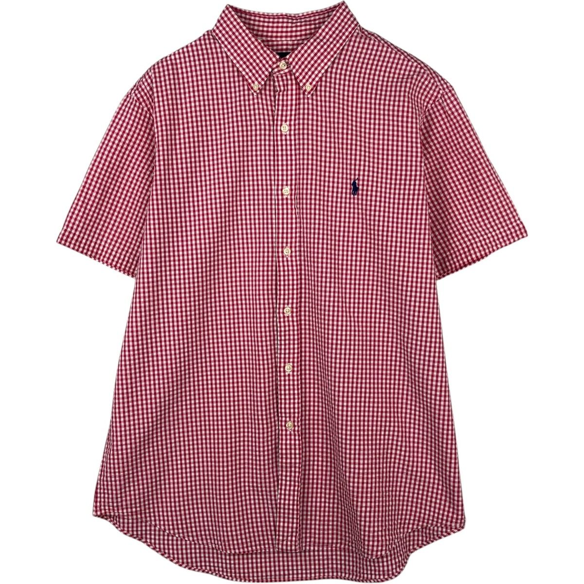 古着 ラルフローレン Ralph Lauren ギンガムチェック シアサッカー 半袖 ボタンダウン チェックシャツ メンズXL相当/eaa623579
