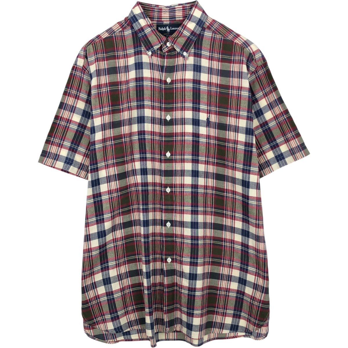 古着 ラルフローレン Ralph Lauren MCMEEL 半袖 ボタンダウン チェックシャツ メンズXL相当/eaa623589