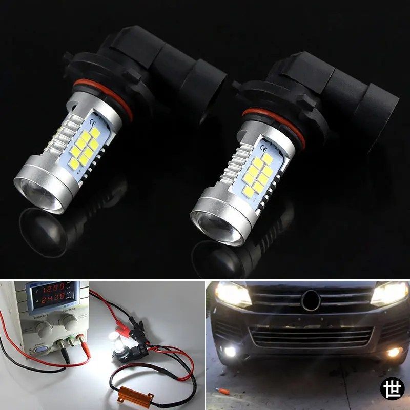 VW TIGUAN 5N 07-15TOUAREG 7P 10-14TOURAN 2010-2015SCIROCCO MULTIVAN 用 CANBUS 9006 HB4 LED バルブ フォグライト DRL 2個