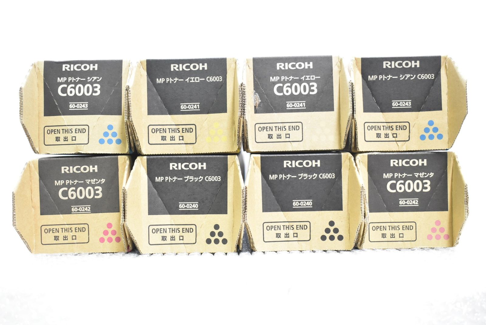 未使用 RICOH 純正 トナー C6003 4色8本（シアン・マゼンタ・イエロー・ブラック×各2） リコー ITFNND2F4GNV-D-N13-byebye
