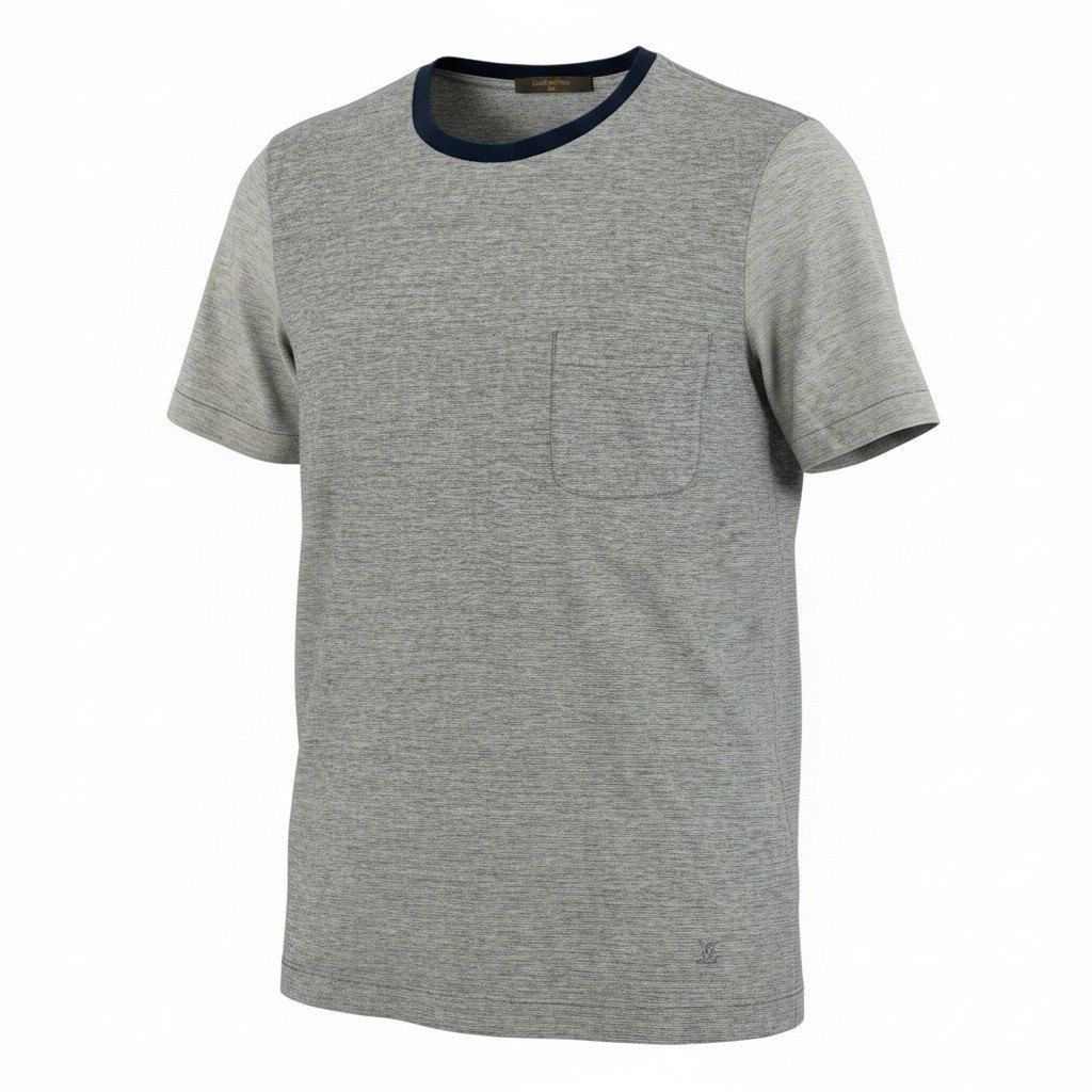 Louis Vuitton ルイヴィトン ヘンリーネック 半袖Tシャツ グレー 84e29【美品】 LOUIS VUITTON ルイヴィトン クルーネック 半袖Tシャツ