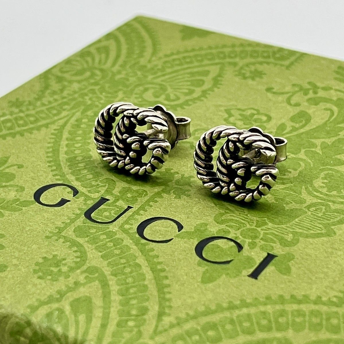 未使用】グッチ GUCCI GGマーモント スタッドピアス シルバー Ag925