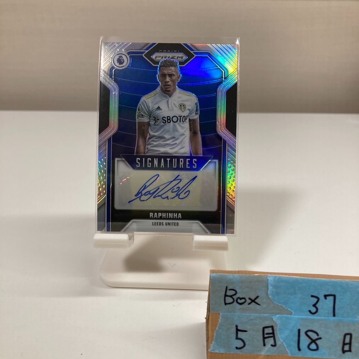 2021-22 Panini Prizm Premier League Raphinha 50/99 直筆サインカード Leeds United Signatures Silver カード