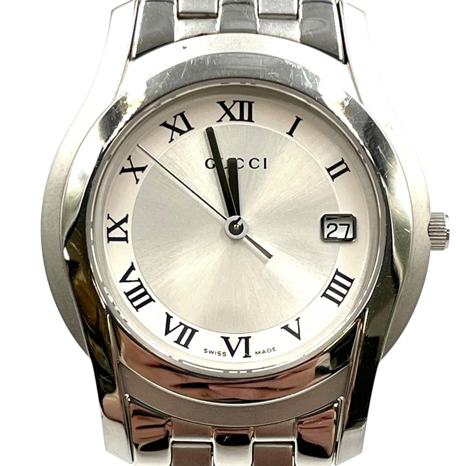 グッチ GUCCI 腕時計 5500M クオーツ ステンレススチール メンズ 