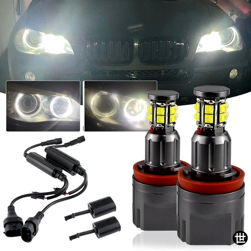 BMW 3シリーズ E90セダン フェイスリフト 328I328XI335D 335I用 2個 H8 LED 120W エンジェルアイライト ヘッドライトランプ 09-11