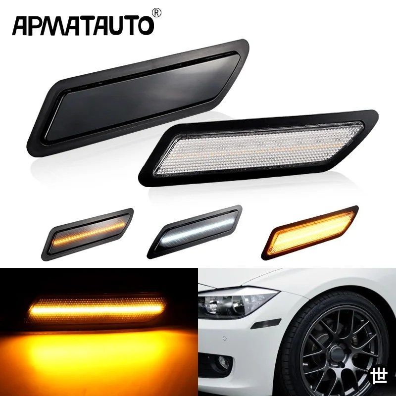 BMW 3シリーズ F30 F31 LCI 2012 - 15用 LEDサイドマーカーリフレクターライト 2個 フロントバンパーウィンカーライトフェンダーランプ
