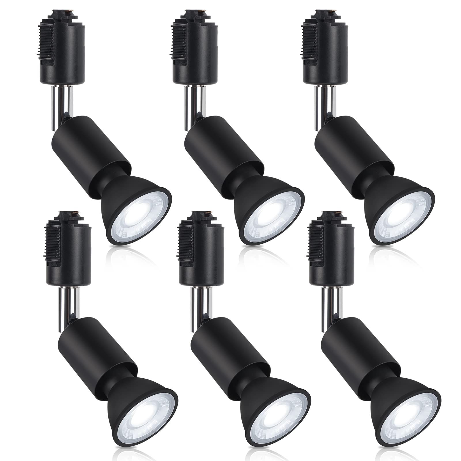 xydled ダクトレール用 スポットライト LED電球付き E11 配線ダクトレール用器具セット 天井照明 6個セット (昼光色 ブラック)(沖縄・離島の方発送不可）) 82afff3b