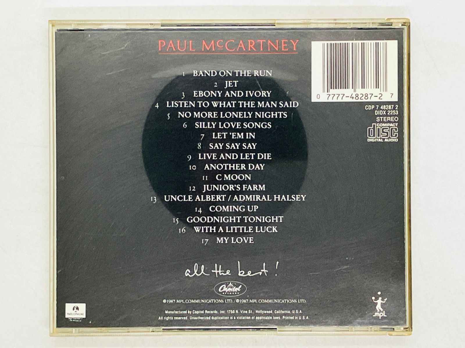 CD PAUL McCARTNEY / ALL THE BEST / ポール・マッカートニー / オール