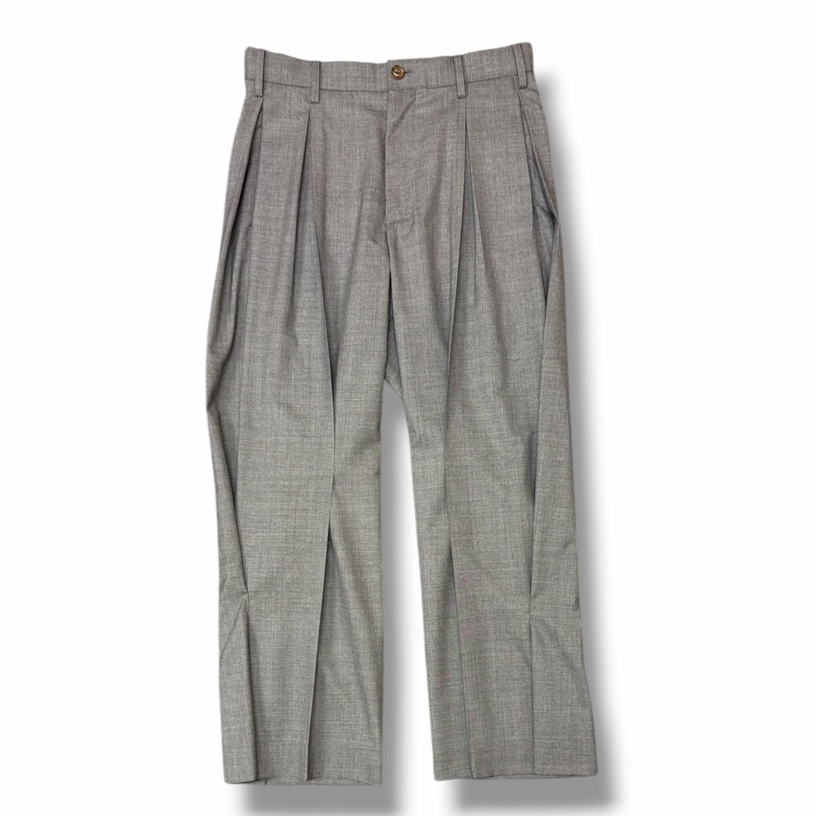 参考上代52800円 未使用 KHOKI 26SS Pleated Dress Pants プリーツドレスパンツ スラックス コッキ 26ss-p-09 グレー 1 （16154M）
