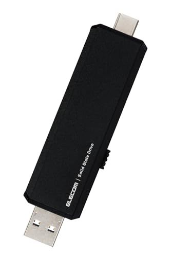 ☆新品☆エレコム 外付けSSD 250GB USB3.2 (Gen2)対応 スライド式 Type-C/Type-A コネクタ iPhone/iPad 対応 ブラック ESD-EAWA0250GBK 41a9817c