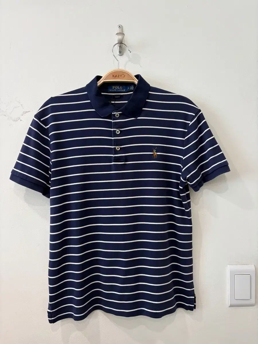 126 ポロ ストライプ 半袖 カラーTシャツ PK