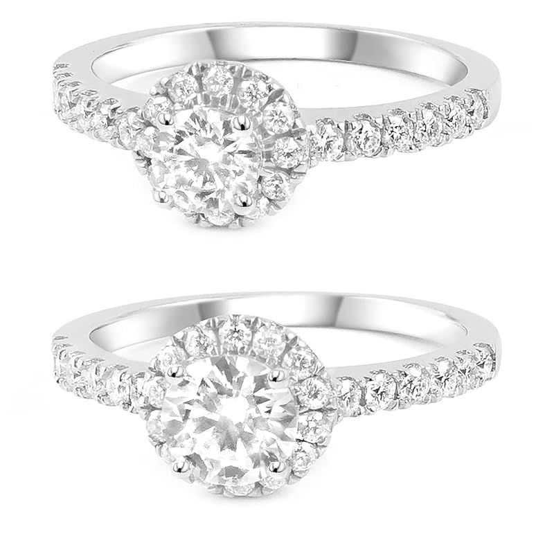 [Takeda Jewelry] プリンセスエタニティリング モアサナイトの輝きが美しい一粒ヘイローリング プラチナコーティングのスターリングシルバー製ハーフエタニティリング 金属アレルギー対応 (9, 0.3)