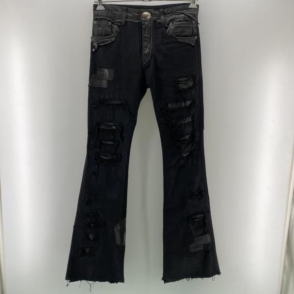 中古】14th Addiction Coyote 03 パッチワーク フレアデニムパンツ 